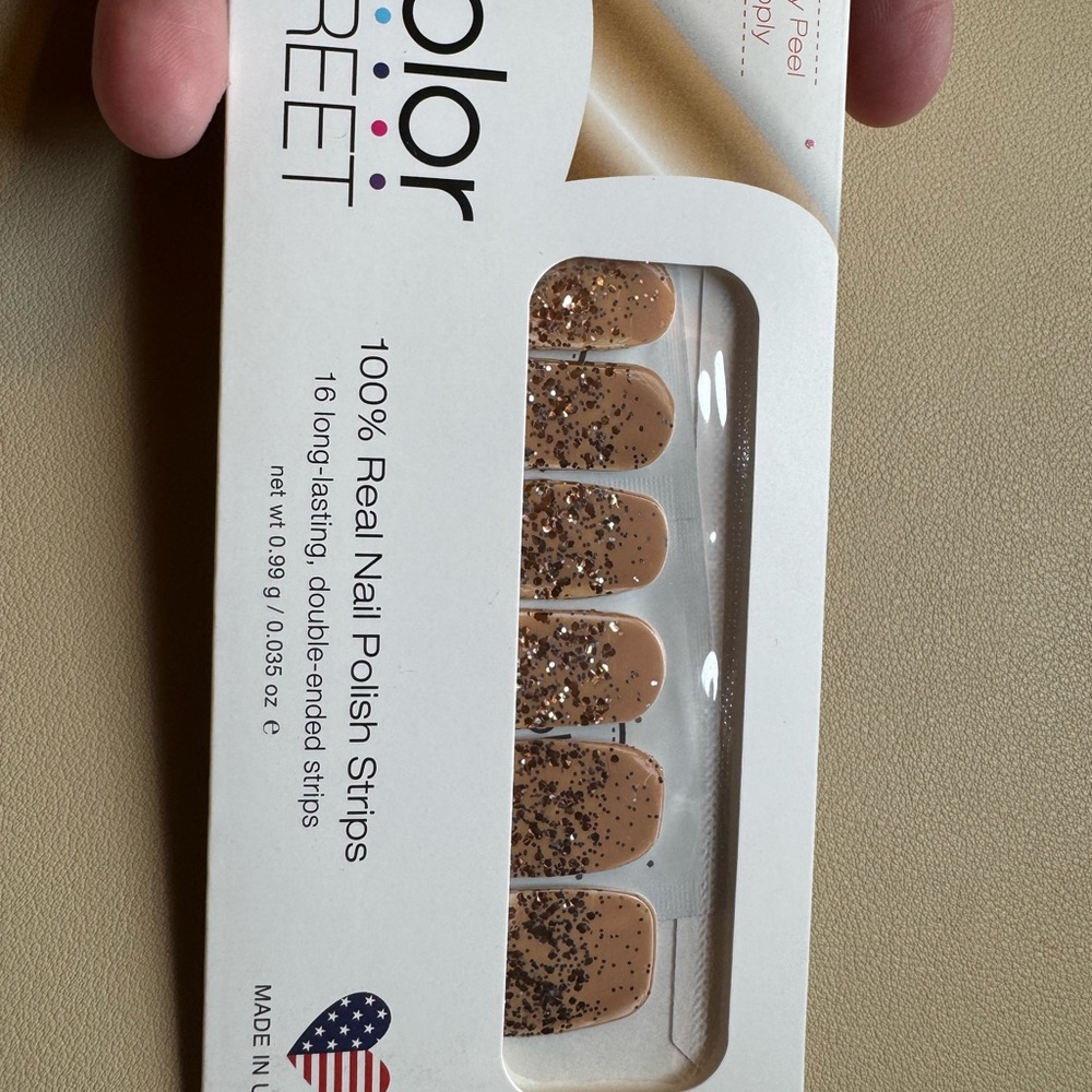 *Retired* Color Street Glitter Nail Polish Strips - Monte Carlo Jackpot - Tan